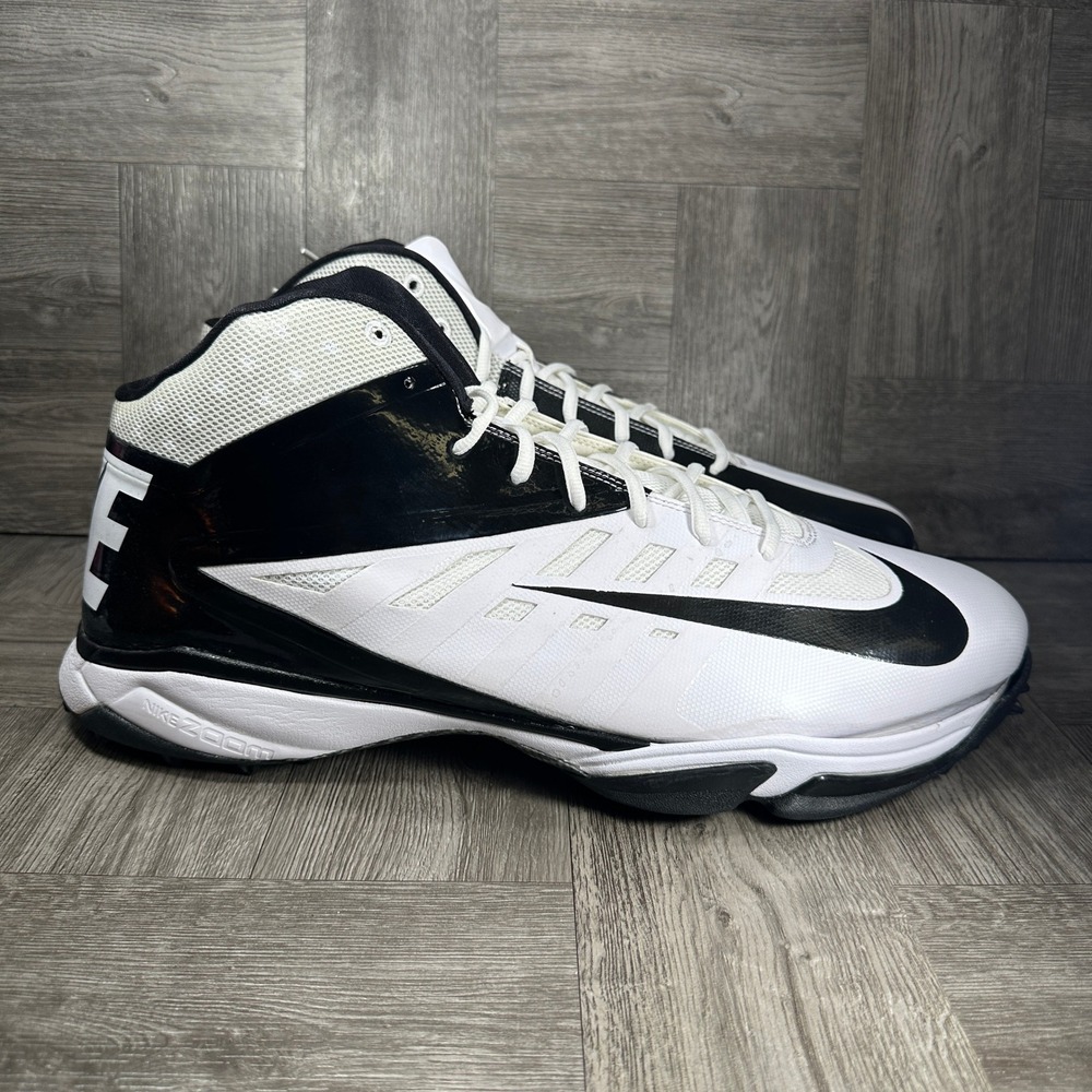 Nike Vapor Pro 3/4 Destroyer Turf Shoes Mens 18 White Black 527879-100 NEW